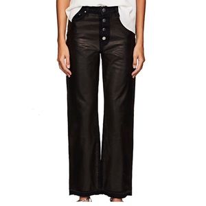 AMIRI Leather Pants trimmed in denim